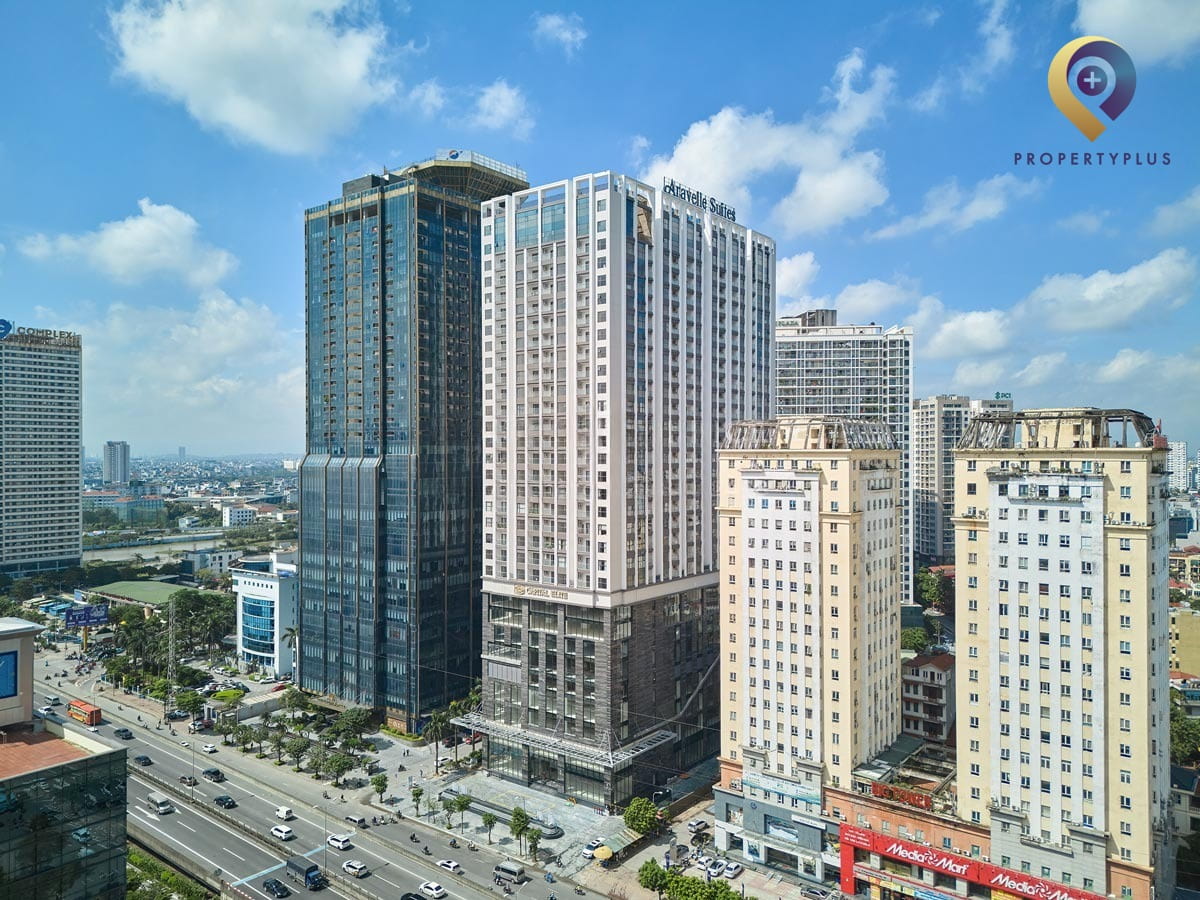 Toà nhà Capital-Elite nhìn từ phố Phạm Hùng do Property Plus giới thiệu